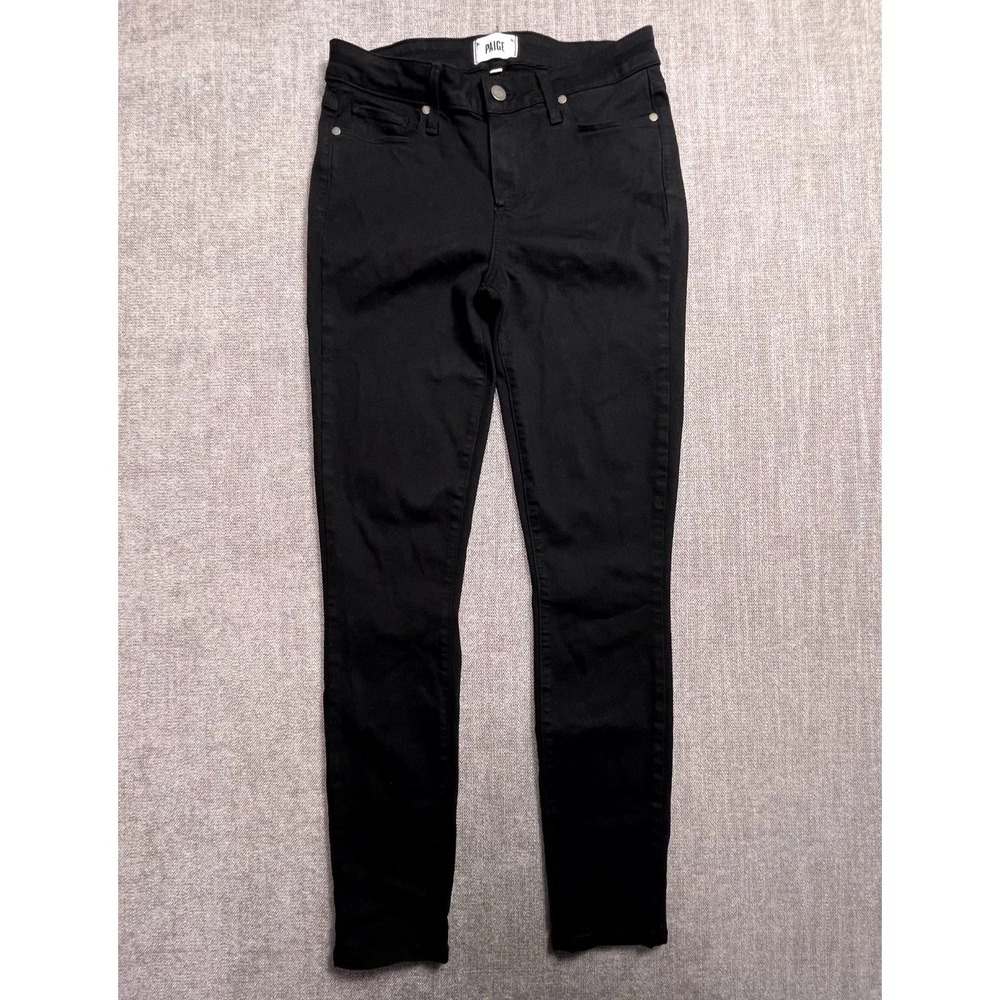 Paige Skinny Jeans Womens 29 Black Dark Wash Denim Pockets Casual Everyday Wear